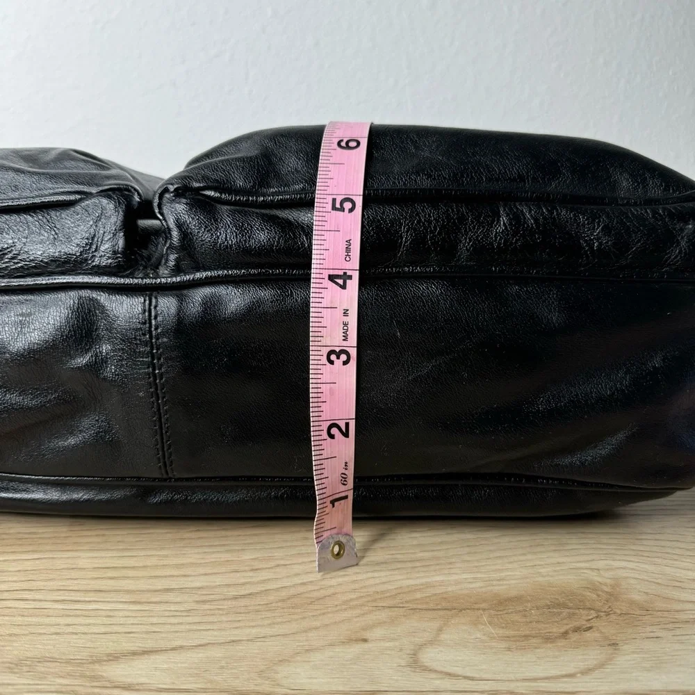 Arezzo Black Leather Briefcase Laptop‎ Bag Damaged Corner See Pics Made in Italy